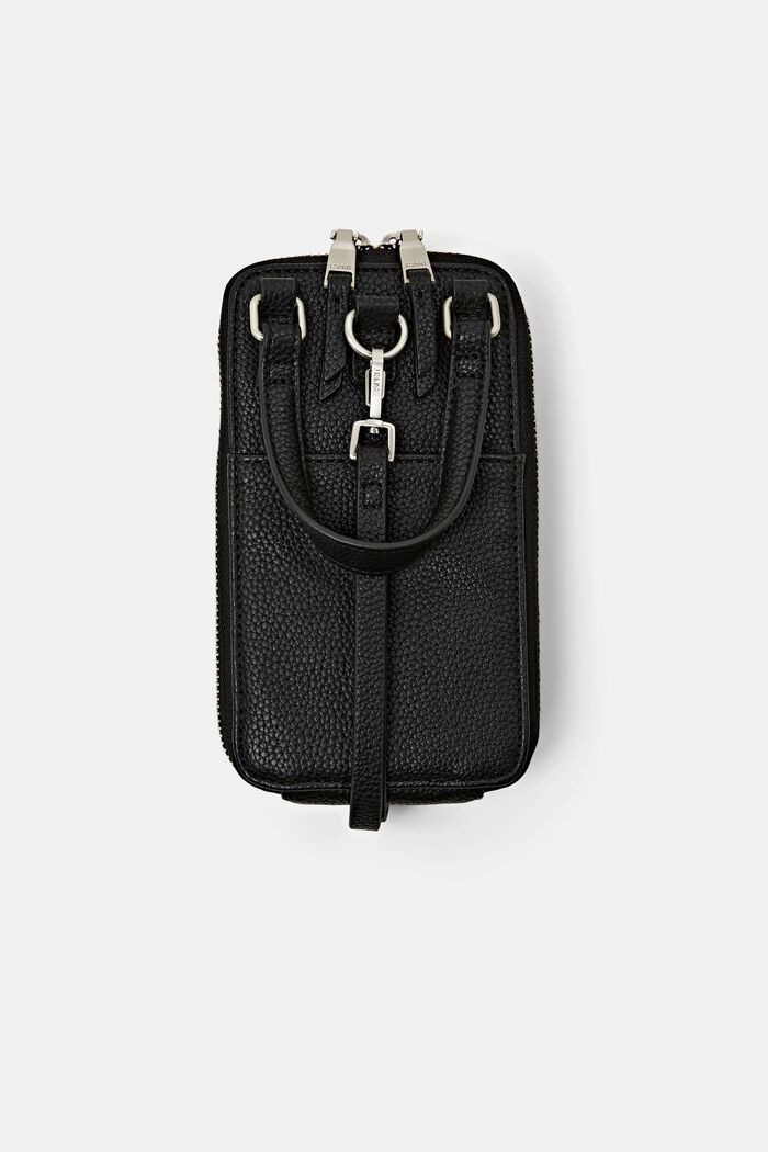 Vegan Leather Phone Sleeve, BLACK, detail image number 2