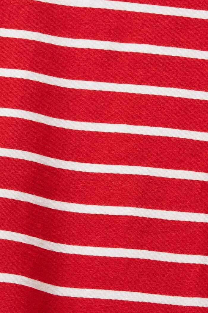 Striped Crewneck Top, DARK RED, detail image number 5