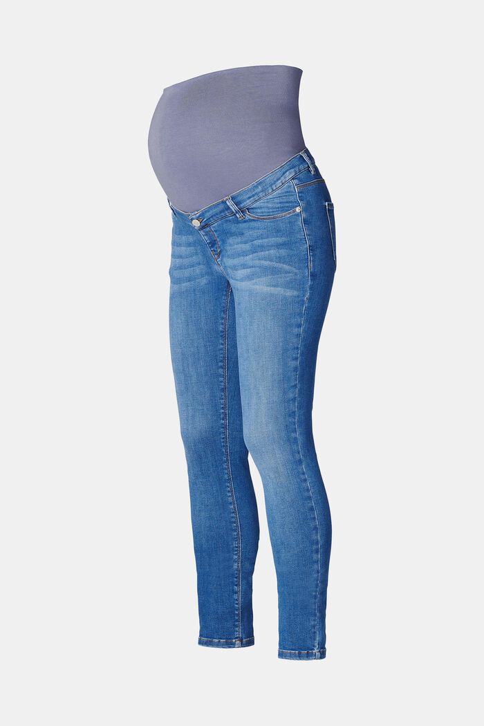 Stretch jeans with an over-bump waistband, LIGHT WASHED, detail image number 0