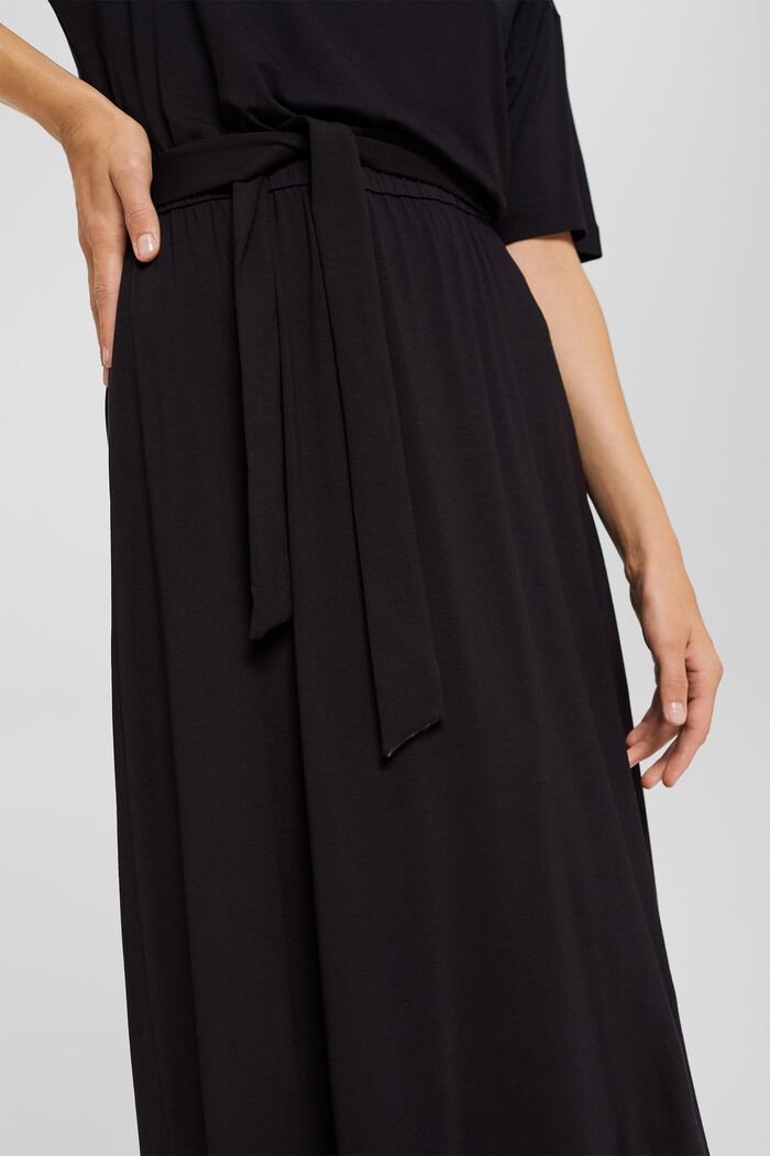 Jersey midi dress made of LENZING™ ECOVERO™, BLACK, detail image number 3