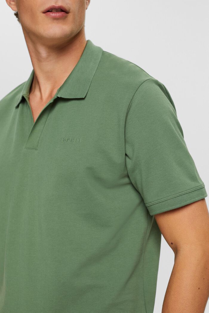 Cotton piqué polo shirt, GREEN, detail image number 1