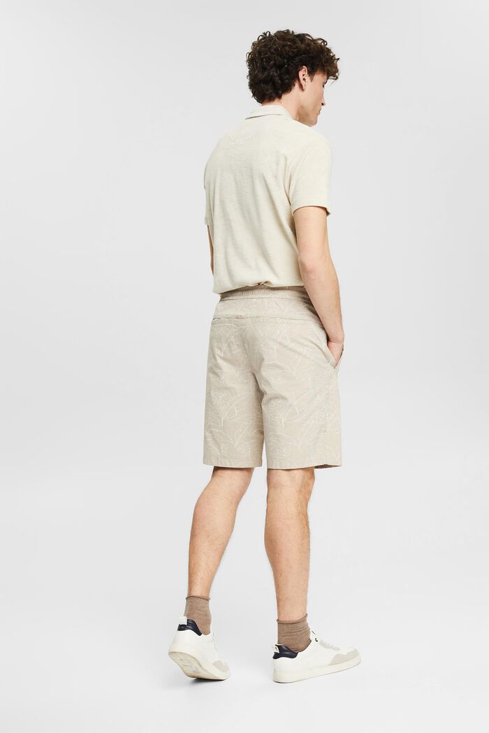 Patterned cotton shorts, BEIGE, detail image number 3