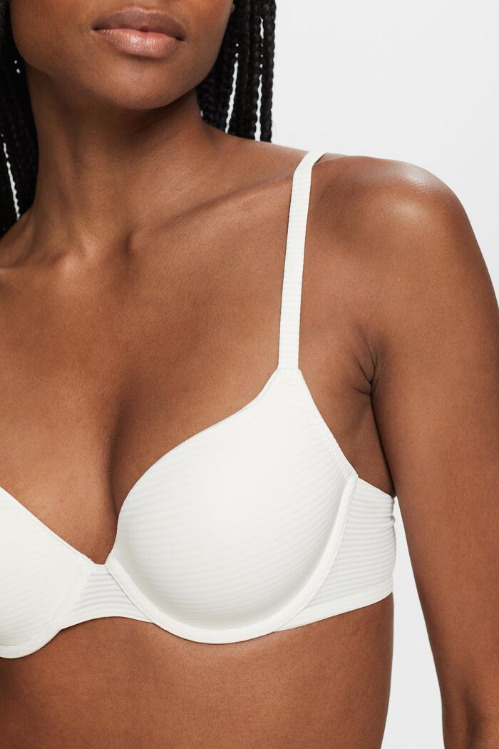 Padded Underwire Microfiber Bra, OFF WHITE, detail image number 2