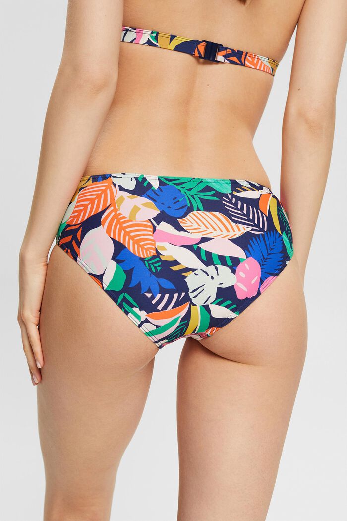 Bikini briefs with a colourful pattern and tie details, NAVY, detail image number 3