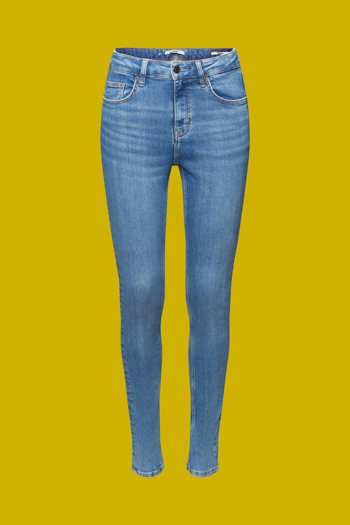 Stretch cotton jeans, BLUE LIGHT WASHED, detail image number 6