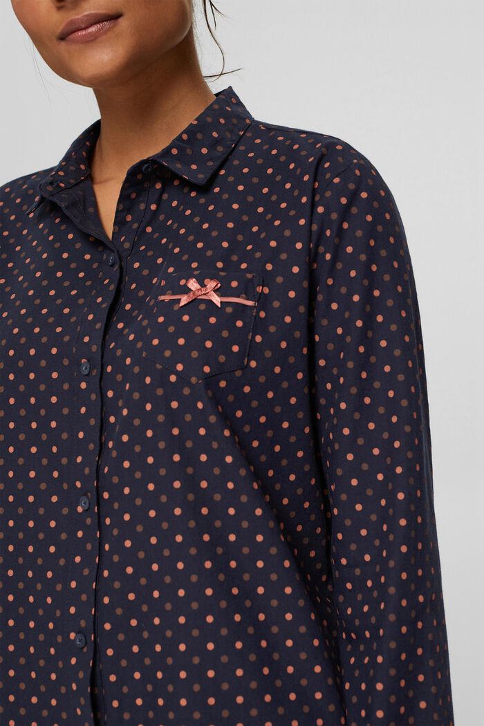 Pyjamas with a polka dot print, 100% organic cotton, NAVY, detail image number 2