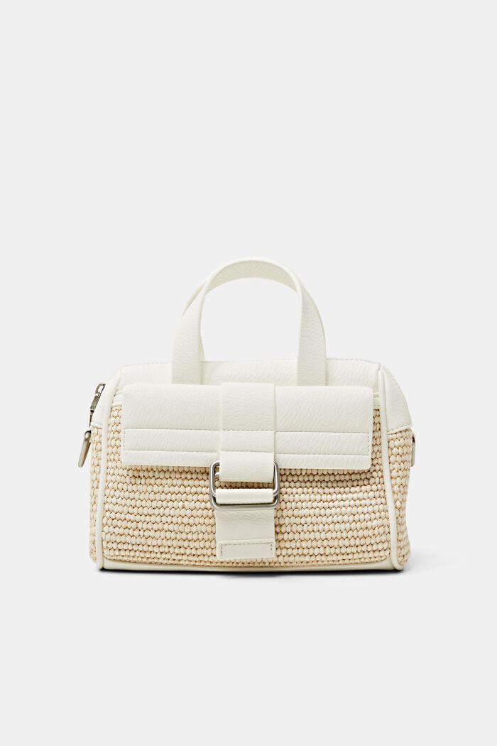 Small Straw Handbag, OFF WHITE, detail image number 0