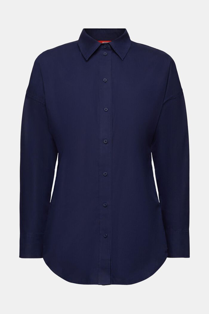 Oversized Shirt Blouse, DARK BLUE, detail image number 6