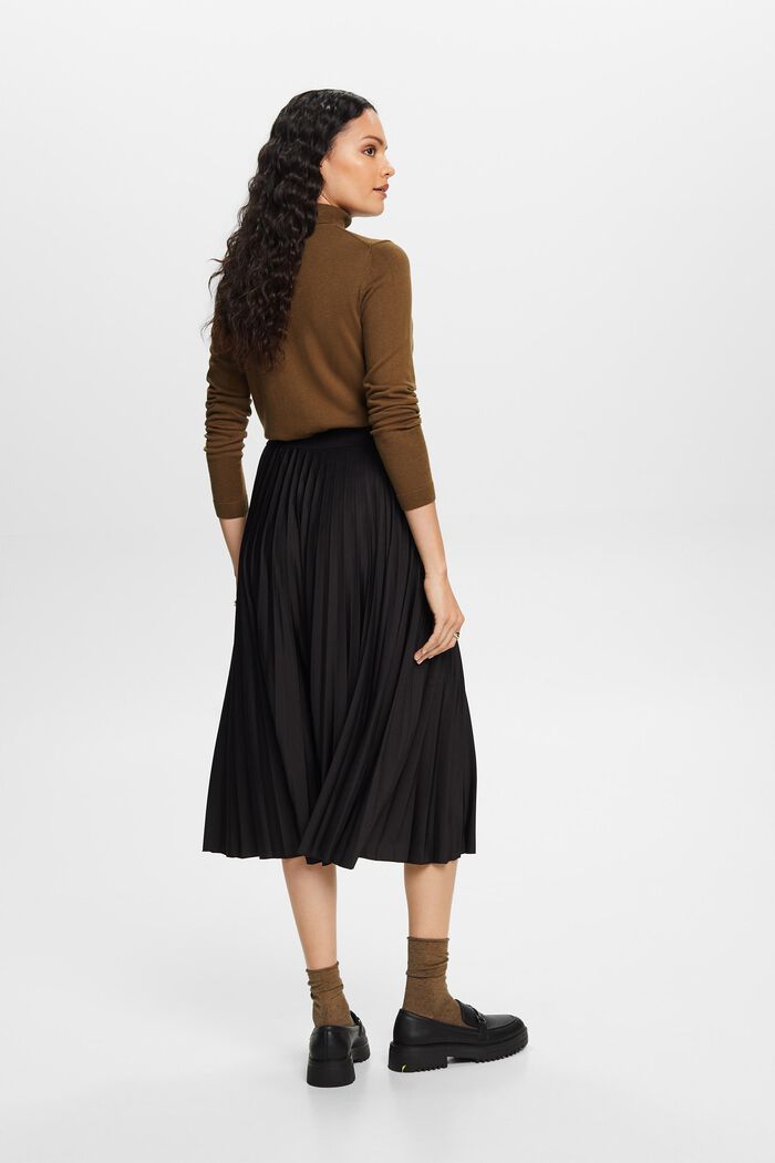 Pleated midi skirt, BLACK, detail image number 3
