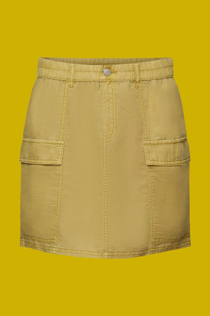 Cargo mini skirt, linen blend, PISTACHIO GREEN, detail image number 7
