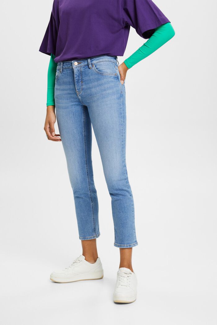 Mid-rise cropped leg jeans, BLUE LIGHT WASHED, detail image number 0