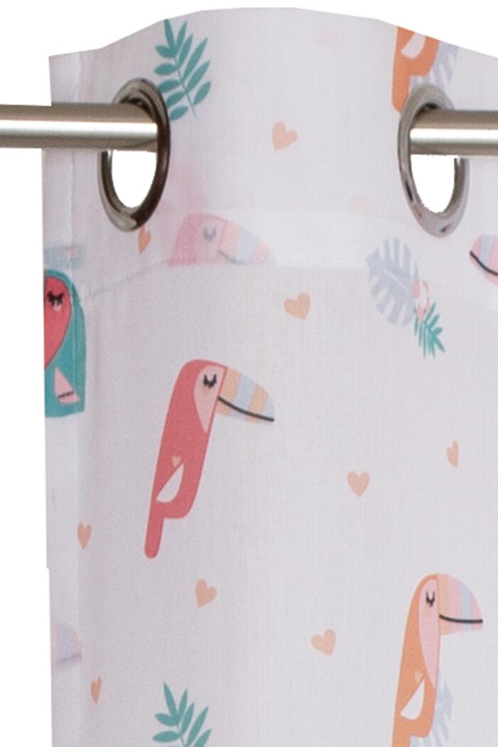 Eyelet curtain with a toucan print, MULTICOLOUR, detail image number 1