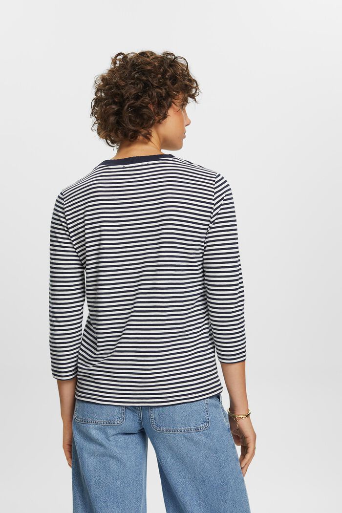 Striped Long-Sleeve Top, NAVY, detail image number 4
