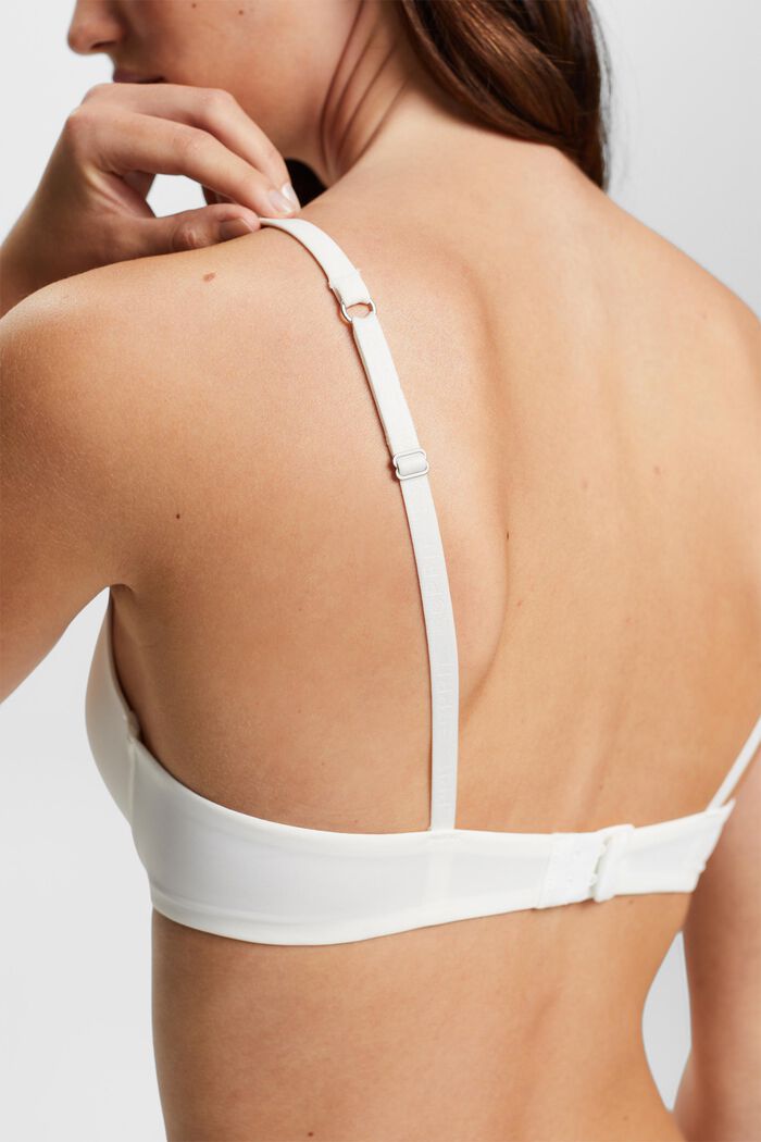 Lace Band Microfiber Push-Up Bra, OFF WHITE, detail image number 3