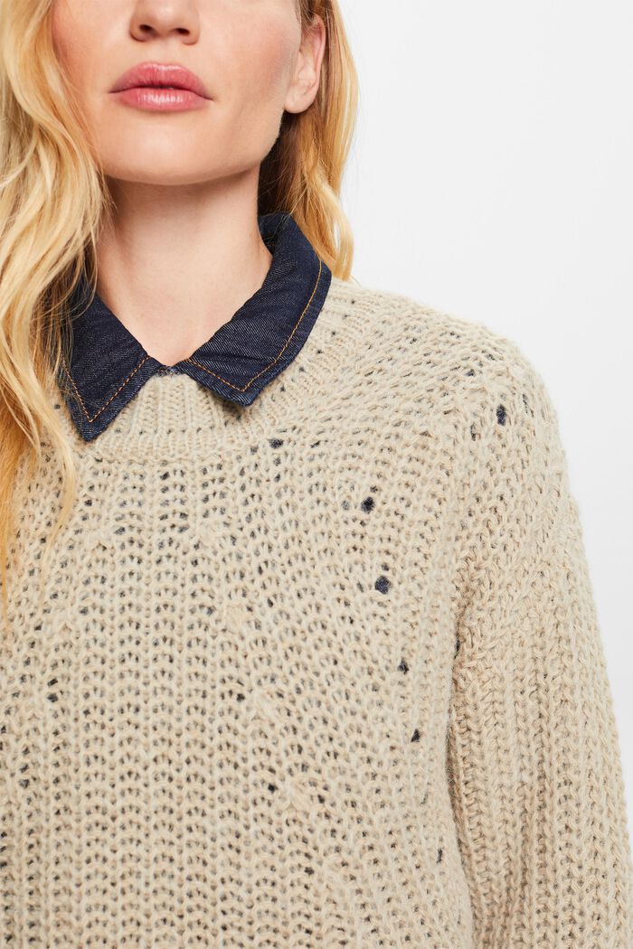 Rib Knit Sweater, SAND, detail image number 2