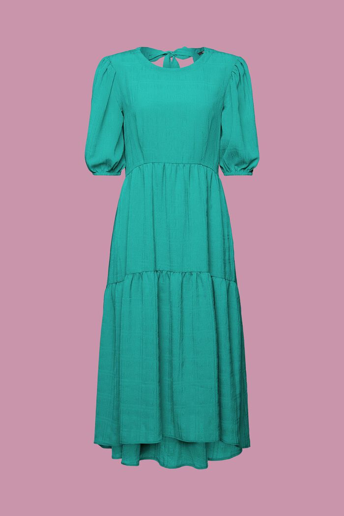 Lightweight midi dress with balloon sleeves, EMERALD GREEN, detail image number 6