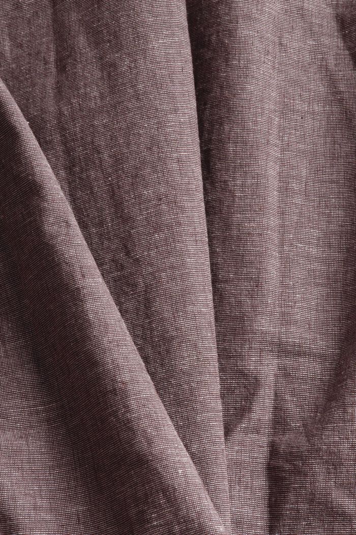 Linen blend: melange shirt , BROWN, detail image number 4