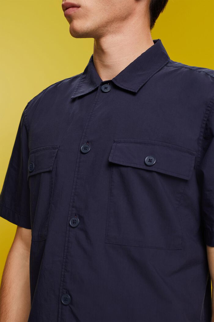 Short sleeve shirt, cotton blend, NAVY, detail image number 2