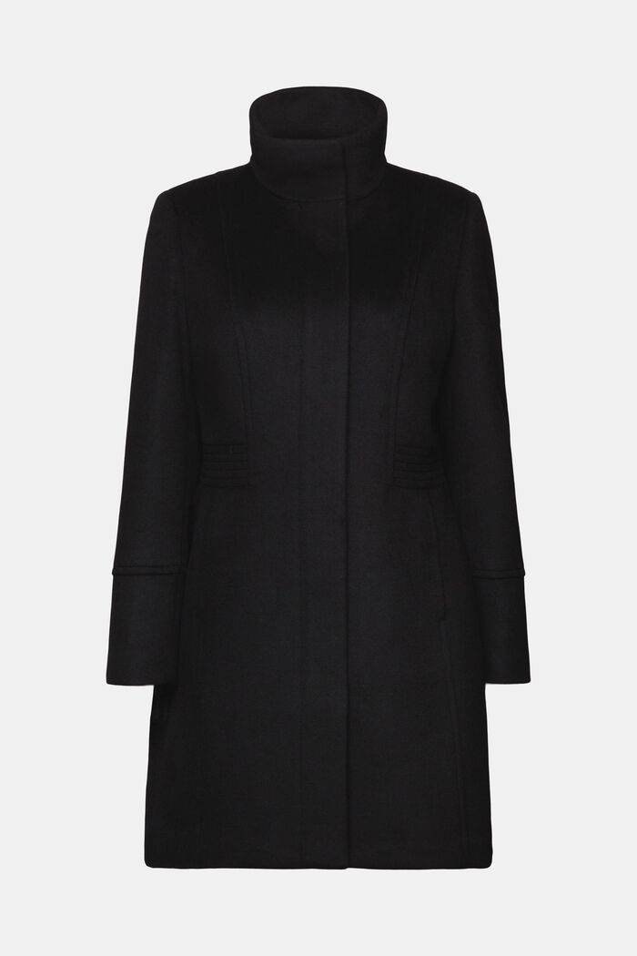 Recycled: wool blend coat, BLACK, detail image number 7