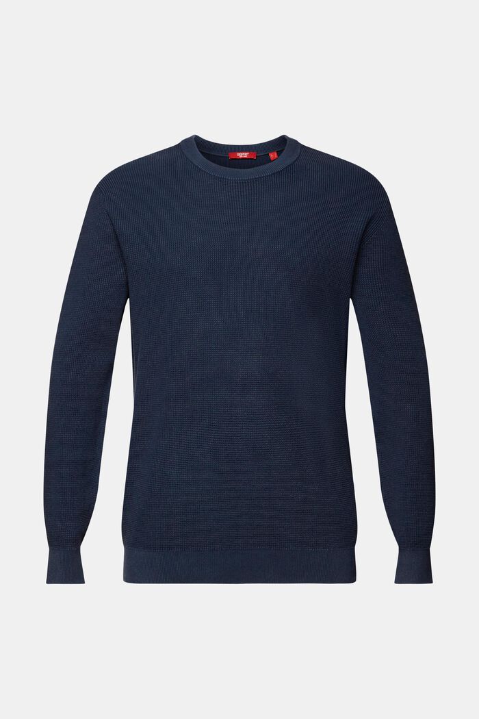 Basic crewneck jumper, 100% cotton, NAVY, detail image number 6
