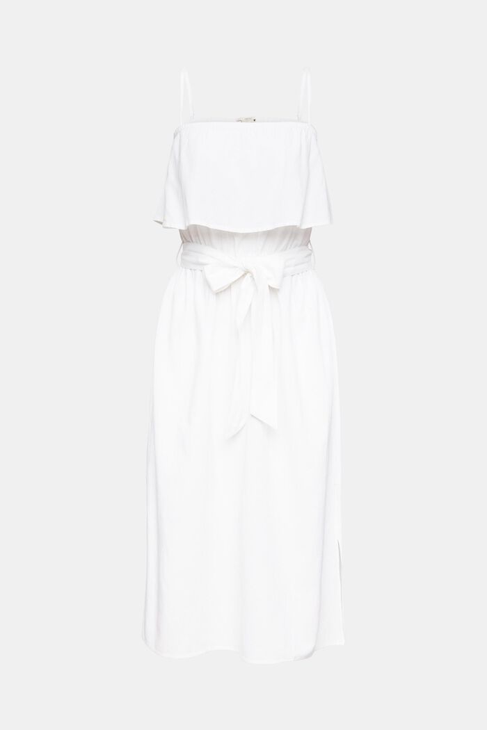 Linen blend: dress with adjustable straps, WHITE, detail image number 6