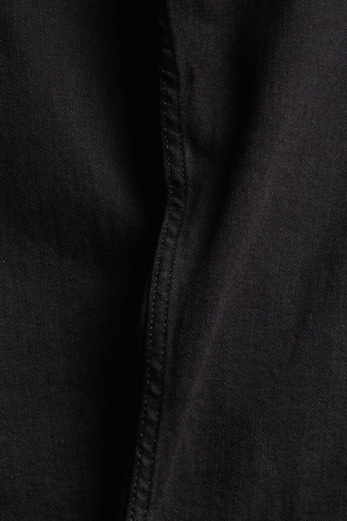 Cropped jeans in stretchy cotton, BLACK DARK WASHED, detail image number 4