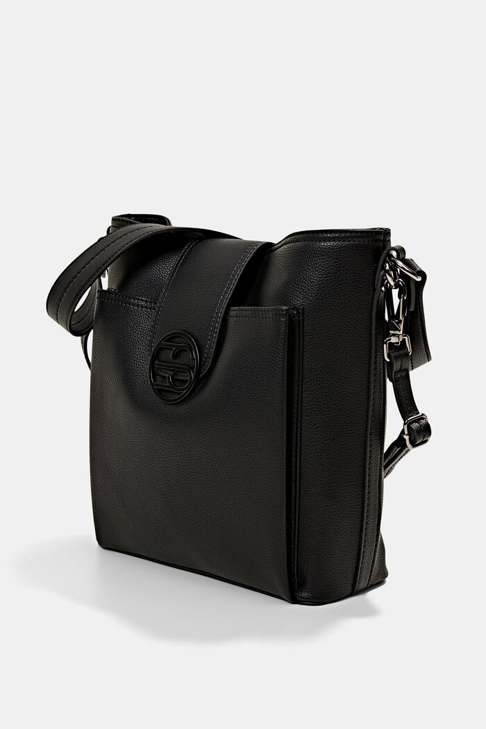 Vegan: faux leather hobo bag, BLACK, detail image number 2