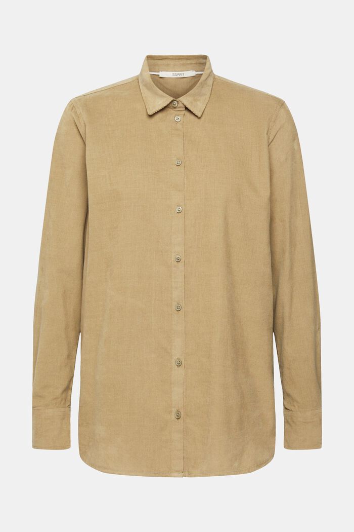 Needlecord shirt blouse, PALE KHAKI, detail image number 2