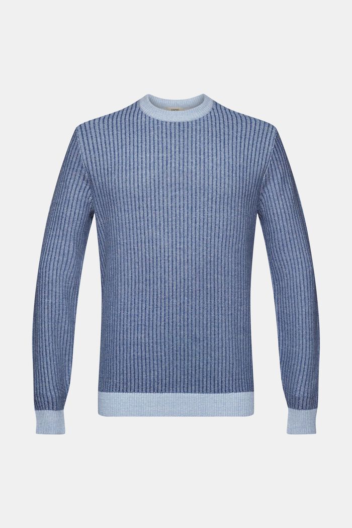 Two-coloured rib knit jumper, BLUE, detail image number 6