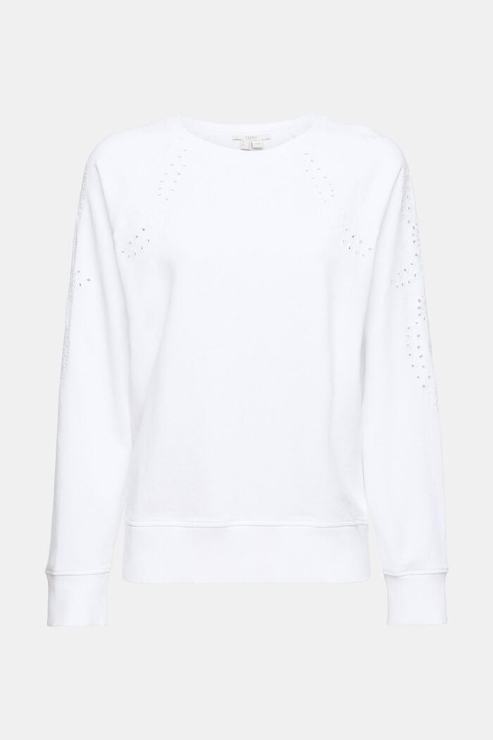 Sweatshirt with embroidery, WHITE, detail image number 5