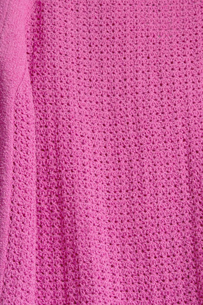 Openwork jumper made of cotton, PINK FUCHSIA, detail image number 4