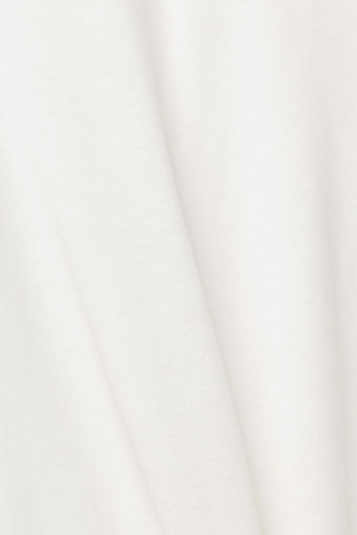 With TENCEL™: T-shirt with band collar, OFF WHITE, detail image number 5