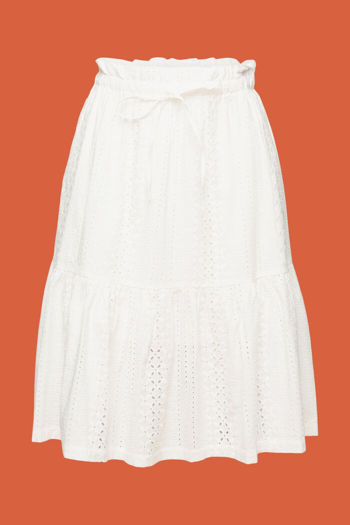Embroidered skirt, LENZING™ ECOVERO™, WHITE, detail image number 7