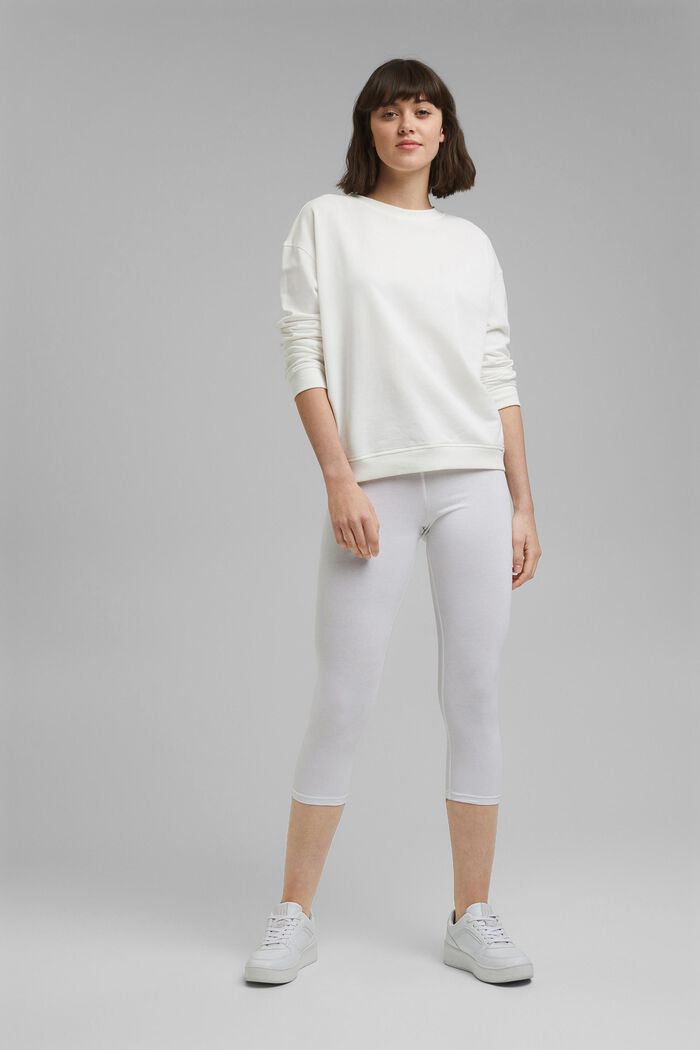 Capri leggings with stretch, WHITE, detail image number 0