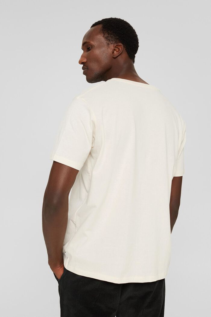 Jersey T-shirt with a print, organic cotton, OFF WHITE, detail image number 3