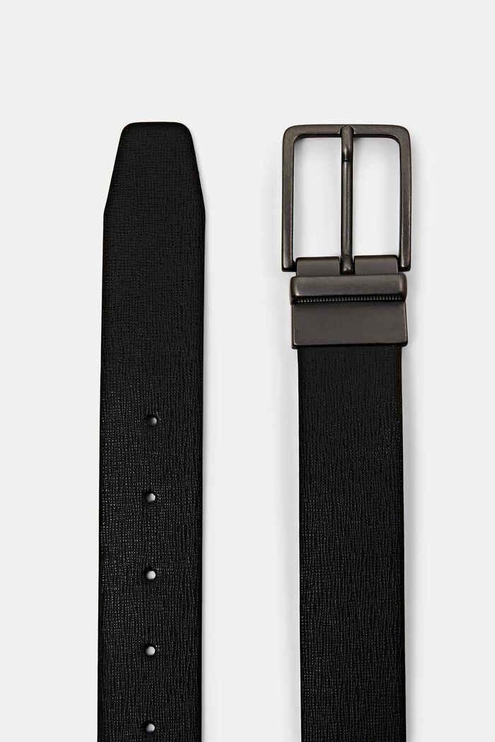 Reversible Leather Belt, BLACK, detail image number 1