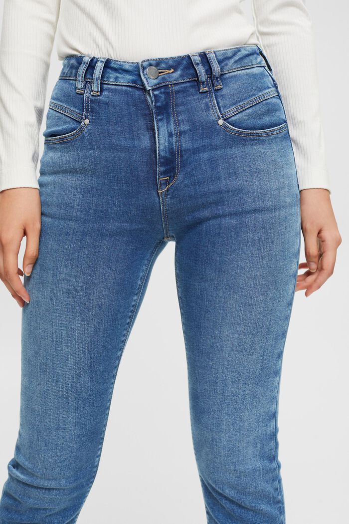 Cropped flared stretch jeans, BLUE MEDIUM WASHED, detail image number 2