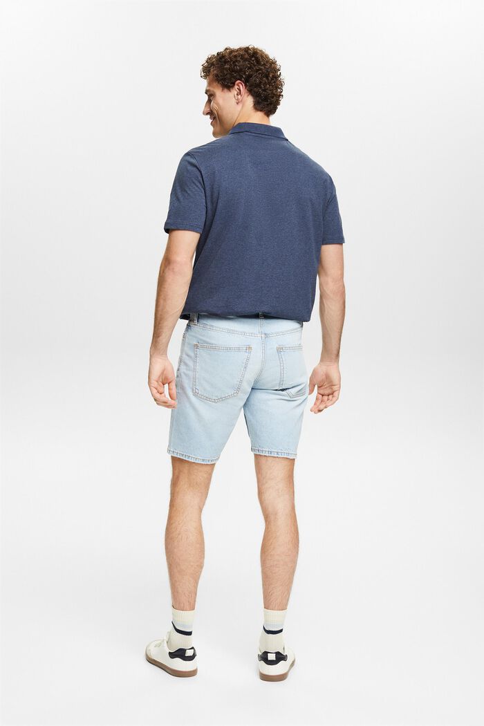 Mid-Rise Slim Denim Shorts, BLUE LIGHT WASHED, detail image number 2