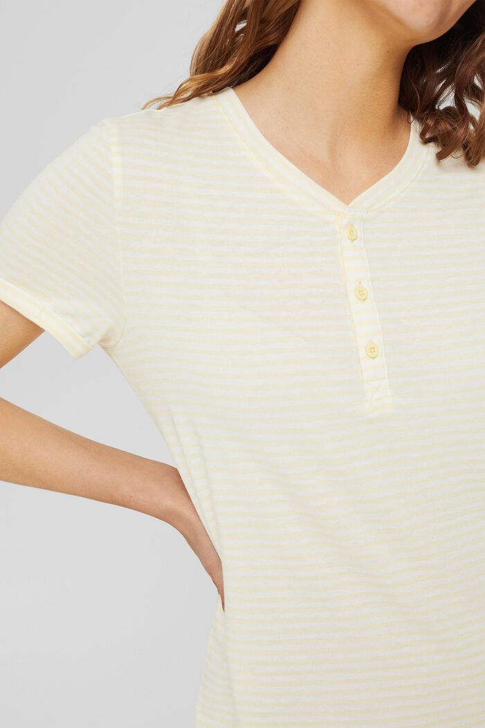 Jersey nightshirt, organic cotton blend, PASTEL YELLOW, detail image number 0