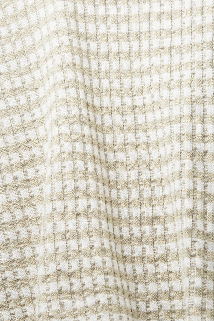 Ribbed short sleeve sweater with stripes, DUSTY GREEN, detail image number 5