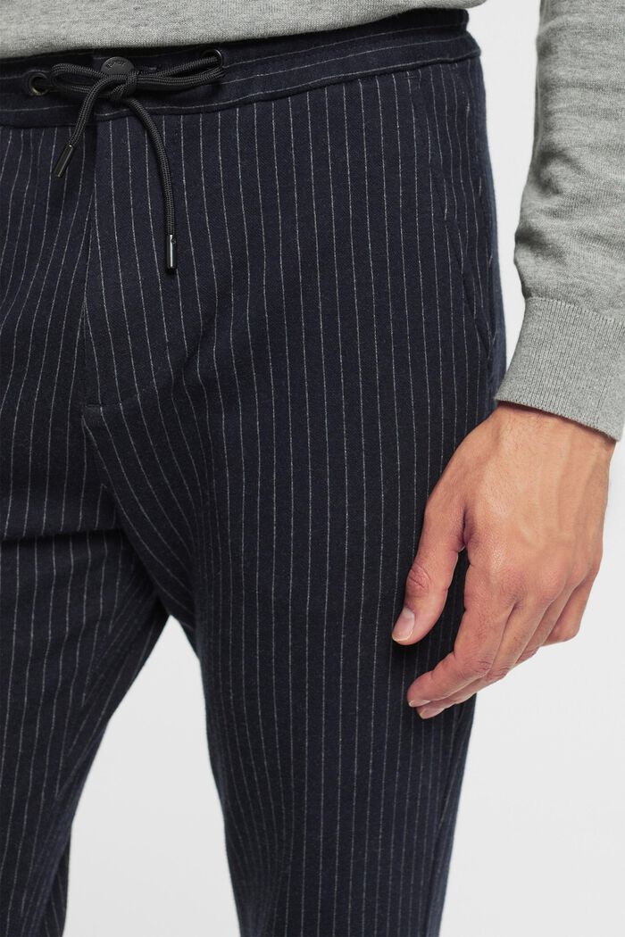 Pinstriped jogger style trousers, DARK BLUE, detail image number 2
