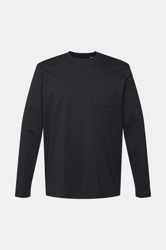 Jersey long sleeve, 100% cotton, BLACK, detail image number 2