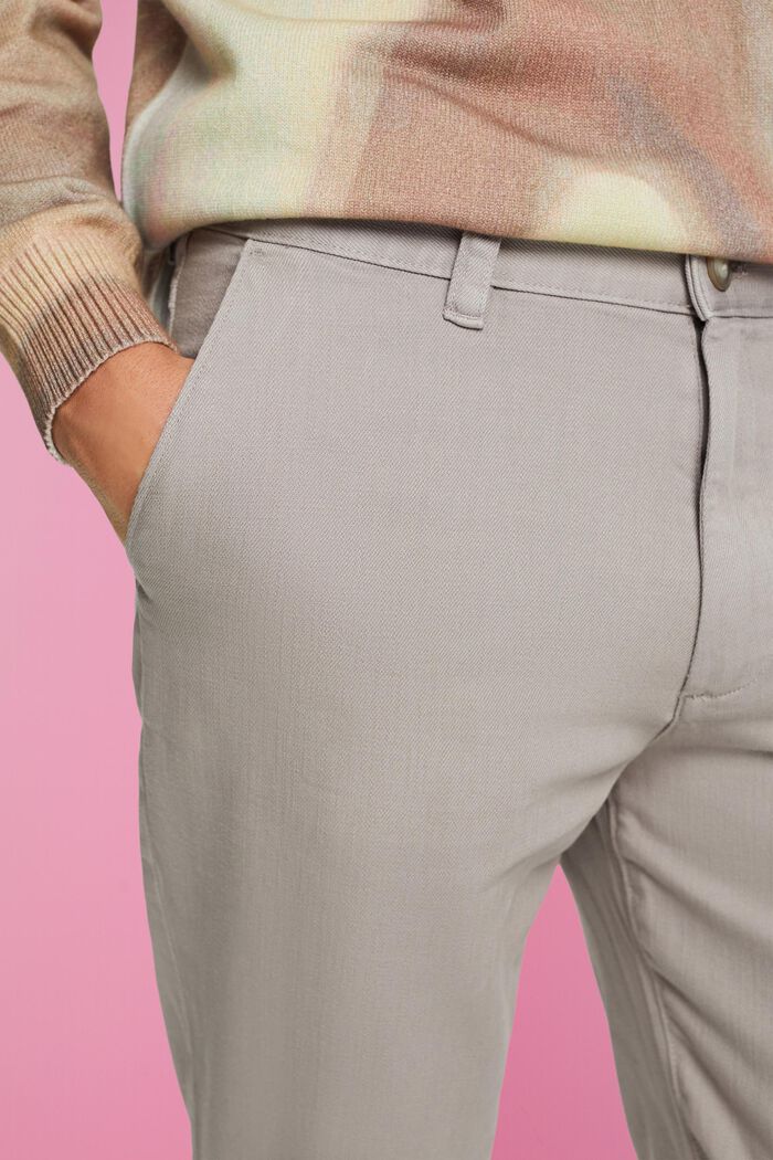 Loose tapered fit cotton trousers, LIGHT GREY, detail image number 2