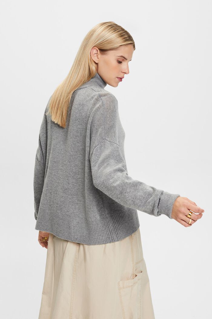 Wool-Blend Mockneck Sweater, MEDIUM GREY, detail image number 4