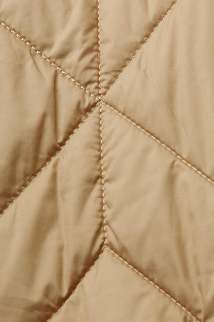 Recycled: quilted jacket with teddy lining, KHAKI BEIGE, detail image number 7