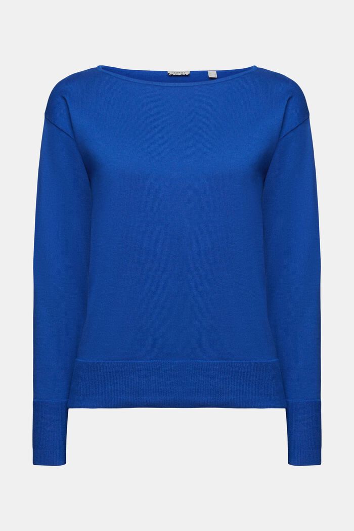 Boatneck Sweater, BRIGHT BLUE, detail image number 5