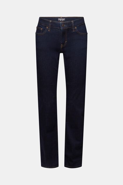 Straight leg stretch jeans, cotton blend