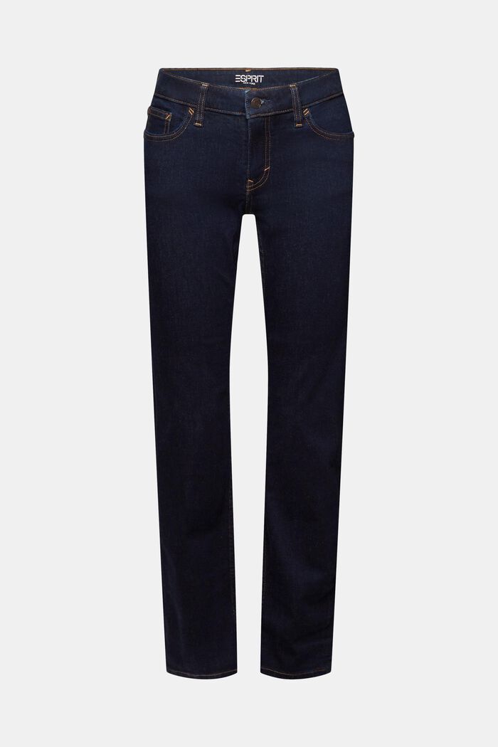 Straight leg stretch jeans, cotton blend, BLUE RINSE, detail image number 7
