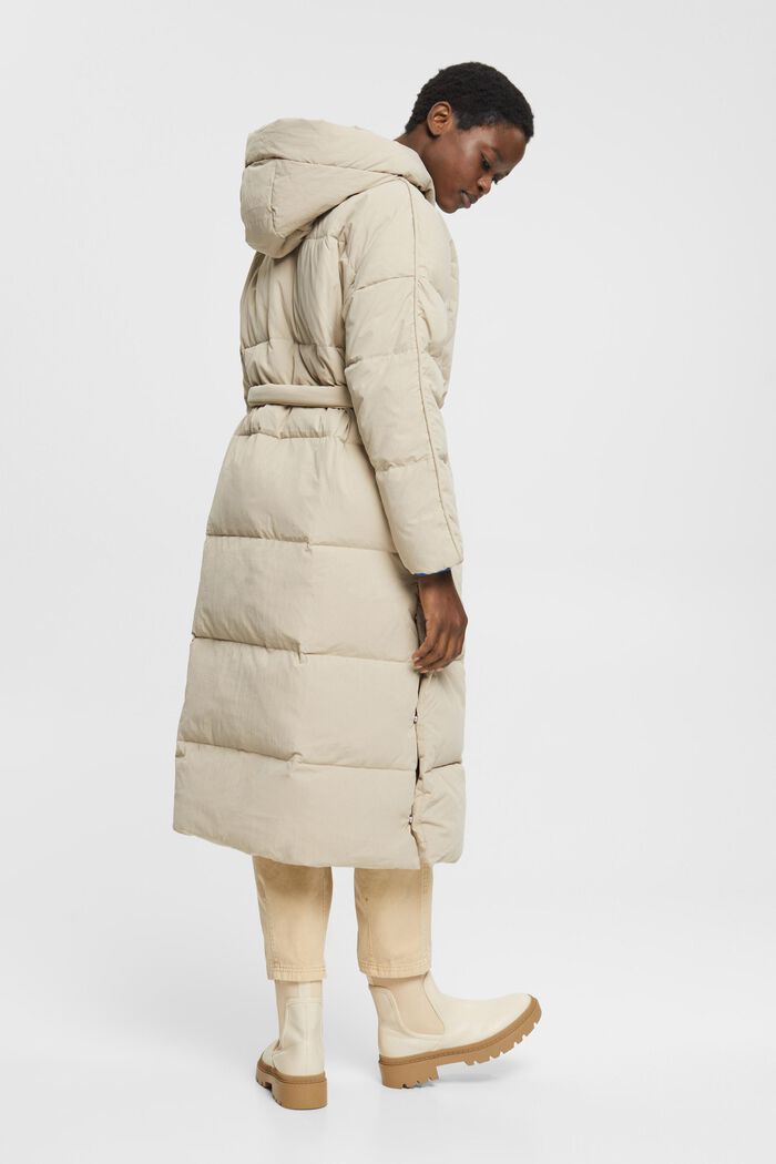Long puffer coat, LIGHT TAUPE, detail image number 4