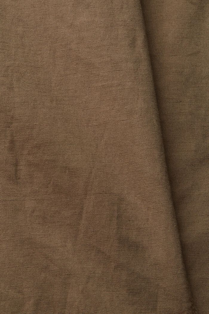 Made of blended linen: chinos, DUSTY BROWN, detail image number 4